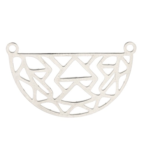 Entrepieza demi-cercle calada pour collier 31x18 mm- Acero inoxidable x1