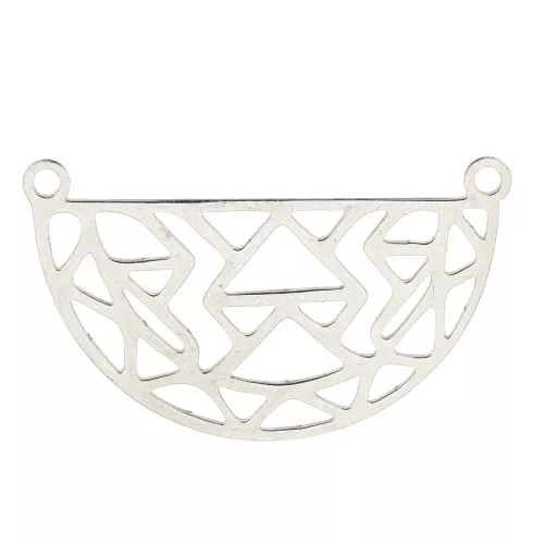 Entrepieza demi-cercle calada pour collier 31x18 mm- Acero inoxidable x1