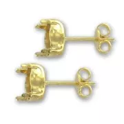 pendientes con trasera soporte cabuchón sin anilla 8 mm dorado con oro finox2