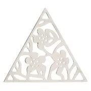 Entrepieza - pendentif triangle calada motif fleur 17x19mm- Acero inoxidable x1