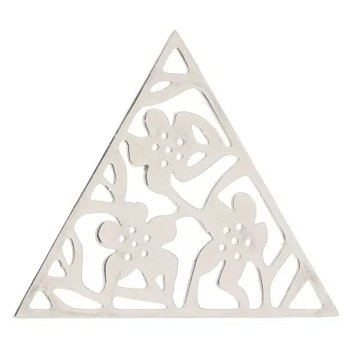 Entrepieza - pendentif triangle calada motif fleur 17x19mm- Acero inoxidable x1
