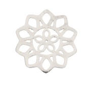 Entrepieza rosetón fleur calada 14 mm- Acero inoxidable x1