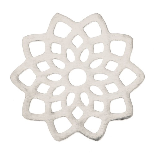 Entrepieza rosetón calada 16.5 mm- Acero inoxidable x1