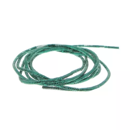 Caña rizada para bordar - Broches y bisutería bordada 1 mm - Verde Esmeralda x5g