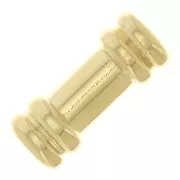 Cuentas tubos con estampados 9x3.5 mm - Dorado con oro fino x5