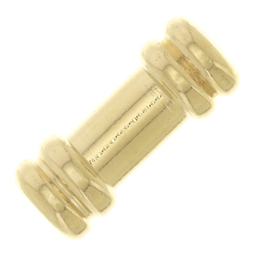Cuentas tubos con estampados 9x3.5 mm - Dorado con oro fino x5