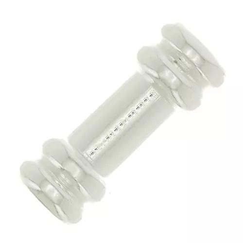 Cuentas tubos con estampados 9x3.5 mm - Chapado en plata finax5