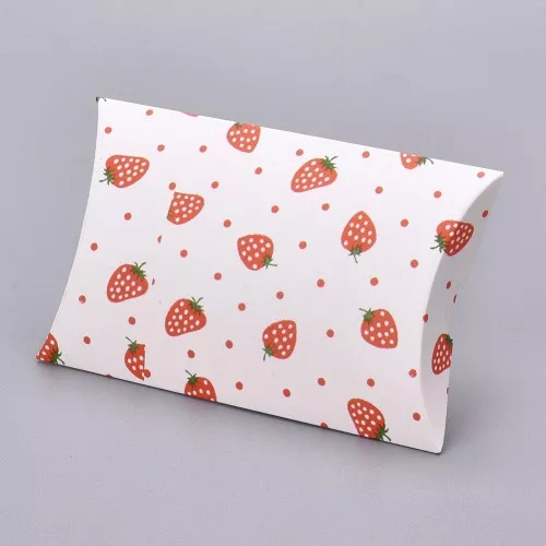 Cajita para detalles - estampado fraise 12.5x8x2cm - Blanco- Rouge x1