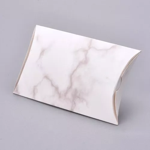 Cajita para detalles - estampado marmoleado 12.5x8x2cm - Blanco- Gris x1