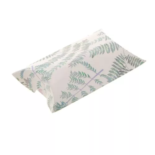 Cajita para detalles - estampado hojas 8x5.5x2cm - Blanco - Verdex1