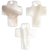 Cruz de Nácar 12x10 mm Natural x10