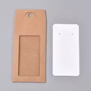 Cajita para detalles para joyas 13x6.5 cm - Kraft - Blanco x1