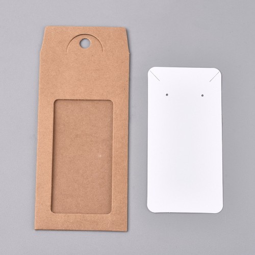 Cajita para detalles para joyas 13x6.5 cm - Kraft - Blanco x1