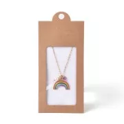 Cajita para detalles para joyas 13x6.5 cm - Kraft - Blanco x1