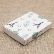 Cajita para detalles kraft - estampado flores 7x5.4x1cm x1