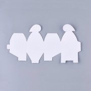 Caja de regalo DIY corazón 6x6x4.5 cm - Blanco con lentejuelas x5