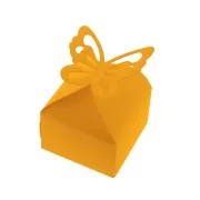 Caja de regalo DIY mariposa 6x6x4 cm - Orange pailleté x5