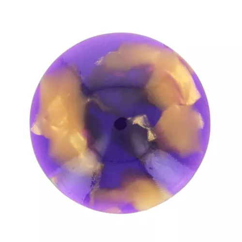 Cabuchón redondo en acétate 18 mm - Ecaille de tortue - Violet - Doré x1