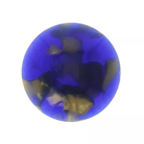 Cabuchón redondo en acétate 18 mm - Ecaille de tortue - Bleu nuit - Doré x1