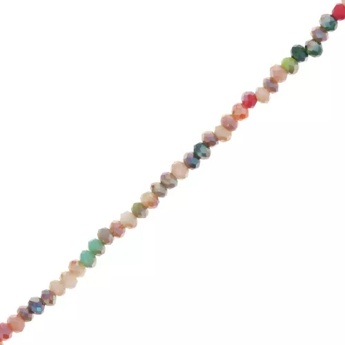 Cuenta redonda facetada - Redonda aplanada 2,5x2 mm - Multicolor AB x30cm