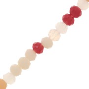 Redondas planas facetadas 3x2 mm - Rouge - Rose clair - Ecru x43cm|raw }}