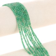 Cuentas Redondas facetadas 3 mm piedra gema ágata tintada - Vert  x37cm