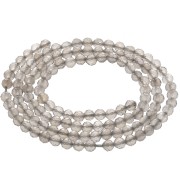 Cuentas facetadas redondas 3 mm gema Agata Tintada - Topo claro x39cm