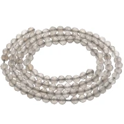 Cuentas facetadas redondas 3 mm gema Agata Tintada - Topo claro x39cm