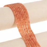 Cuentas redondas facetadas de 3,5 mm de ágata — Naranja, 37 cm