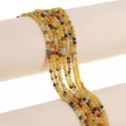 Cuenta redonda facetada 3 mm gema Agata Tintada - Multi amarillo - Verde x38cm