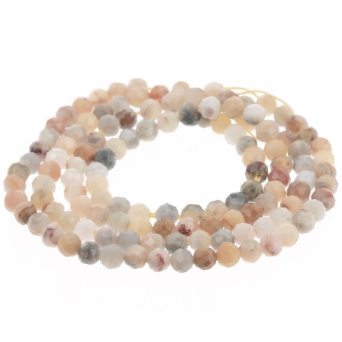 Cuentas redondas facetadas de 3,5 mm de piedra preciosa - Ágata Crazy x 38 cm