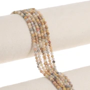 Cuentas redondas facetadas de 3,5 mm de piedra preciosa - Ágata Crazy x 38 cm