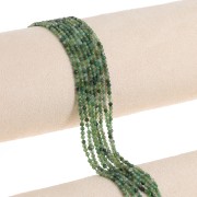 Cuentas Redondas facetadas 2 mm piedra gema - ágata Verte x39cm