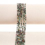 Cuentas redondas facetadas de 2,5 mm de piedra preciosa - Ágata verde x 39 cm