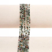 Cuentas redondas facetadas de 2,5 mm de piedra preciosa - Ágata verde x 39 cm