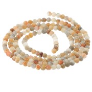 Cuentas redondas facetadas de 2,5 mm de piedra preciosa - Ágata Crazy x 38 cm