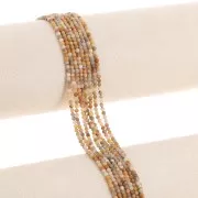 Cuentas redondas facetadas de 2,5 mm de piedra preciosa - Ágata Crazy x 38 cm