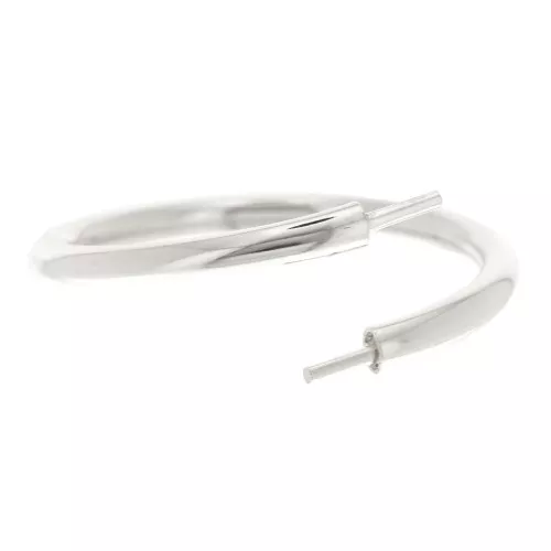 Anillo flexible doble tamaño 58 para semi-agujereadas Plata 925 x1