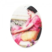 Colgante ovalado 38x28 mm Mujer x1|raw }}