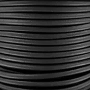 Cordón de cuero europeo de 4 mm - Negro x 1 m
