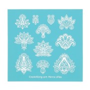 Silk Screen para arcilla polimérica 121x125 mm - Motif Henna Lillies x1