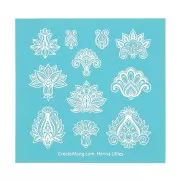 Silk Screen para arcilla polimérica 121x125 mm - Motif Henna Lillies x1