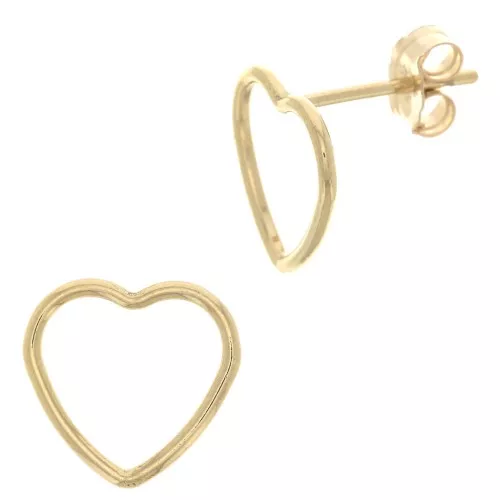 Ganchos pendientes corazón calado 9x10 mm - Gold filled x2