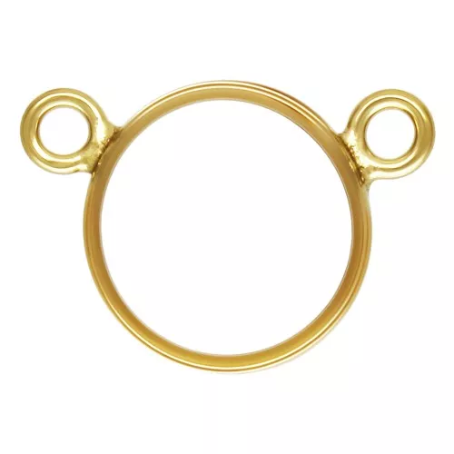 Intercalaire circulo calado 2 anillas 9x7 mm - Gold filled x1