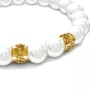 Cuenta tubo flores 6x7mm con gran agujero 4.5 mm Plata 925 Dorado con oro fino x1