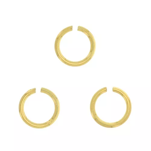 Anillas abiertas 3x0.4 mm de Plata 925 Dorado con oro fino x20