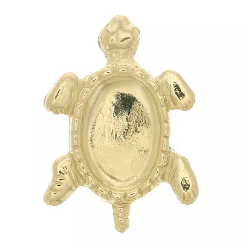 Elemento en forma de tortuga 12x9 mm para cabujón 6x4 mm - Gold filled x1