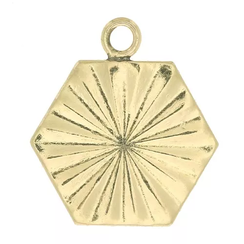 Dije hexagonal 11x10 mm - Gold filled x1