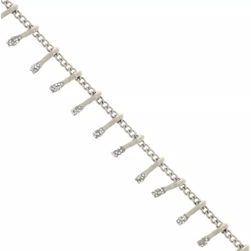 Cadena eslabón pulsera - resina epoxi 6 mm - Gris letenjuelas - Acero inox x90cm