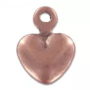 Dijes corazón 8x6 mm cobre antiguo x10